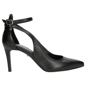 Czarne czółenka damskie z zapięciem wokol kostki 35018-51 Wojas