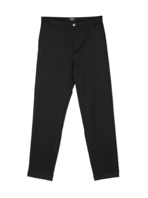 Stylowe czarne spodnie z wełny Balmain