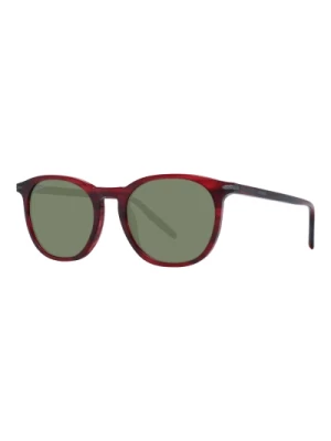 Stylowe czerwona oprawka zielone soczewki okulary przeciwsłoneczne Serengeti