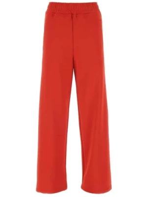 Stylowe czerwone spodnie z elastycznego poliestru JW Anderson