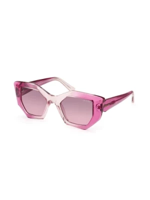 Stylowe Fuchsia Bordeaux Okulary przeciwsłoneczne Guess