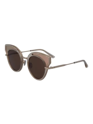 Stylowe okulary przeciwsłoneczne brązowe soczewki flash Bottega Veneta