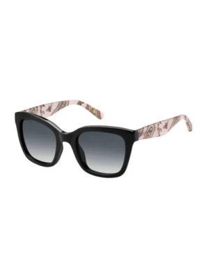 Stylowe okulary przeciwsłoneczne Czarny/Różowy/Wzorzysty Szary Gradient Tommy Hilfiger