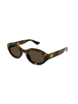 Stylowe okulary przeciwsłoneczne Havana z brązowymi szkłami Gucci