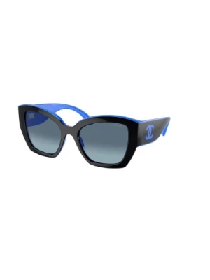 Stylowe Okulary Przeciwsłoneczne Niebieski Celeste Gradient Chanel