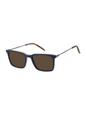 Stylowe Okulary Przeciwsłoneczne Niebieskie/Brązowe TH 1874/S Tommy Hilfiger