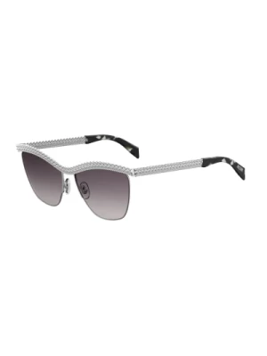 Stylowe okulary przeciwsłoneczne Srebrny/Hawana z szarymi soczewkami Moschino