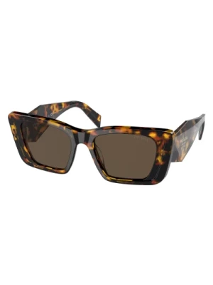 Stylowe okulary przeciwsłoneczne w ciemnobrązowym Prada