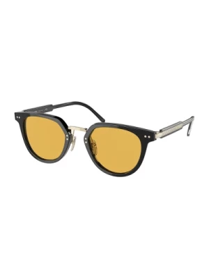 Stylowe okulary przeciwsłoneczne w czarno-żółtym Prada