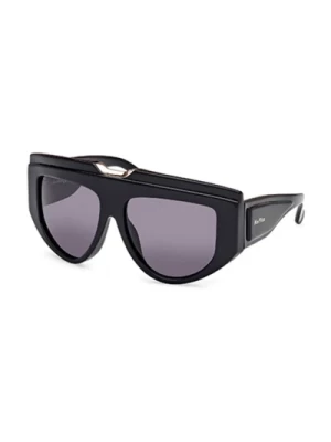 Stylowe okulary przeciwsłoneczne w czarnym i szarym Max Mara