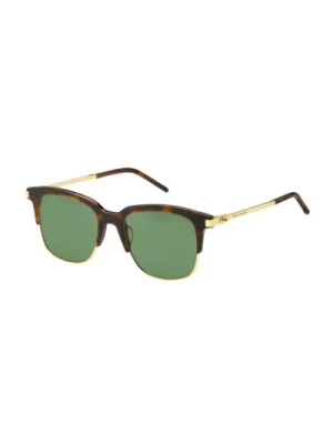 Stylowe okulary przeciwsłoneczne w kolorze havana/złoto z zielonymi szkłami Marc Jacobs