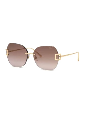 Stylowe okulary przeciwsłoneczne w złocie Chopard
