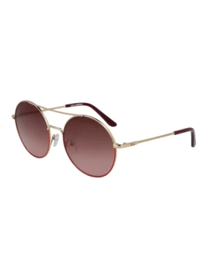 Stylowe okulary przeciwsłoneczne w złoto/czerwonym brązie Karl Lagerfeld