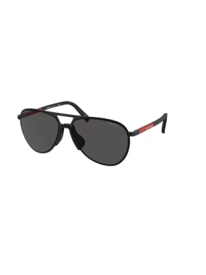 Stylowe okulary przeciwsłoneczne z ciemnogranatowymi soczewkami Prada