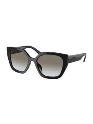Stylowe okulary przeciwsłoneczne z czarną oprawą Prada