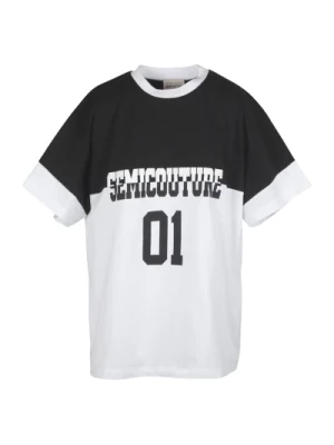Stylowy Ellie Bawełniany T-shirt Semicouture