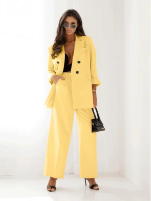 Stylowy garnitur marynarka i spodnie ULLA - cytrynowy  magmac 