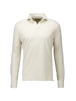 Stylowy Hyper Stretch Longsleeve Polo Beige John Miller