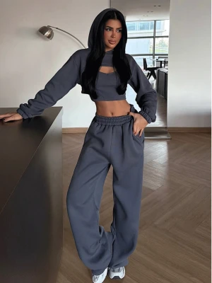 Stylowy komplet dresowy 3w1 LULA - grafitowy  magmac 