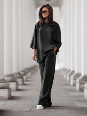 Stylowy komplet dresowy z tencelu MEGARA - czarny  magmac 