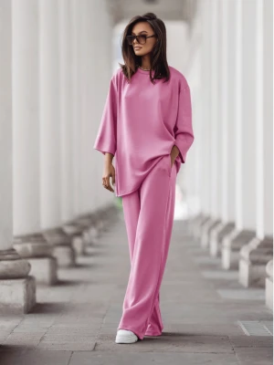 Stylowy komplet dresowy z tencelu MEGARA - pudrowy róż  magmac 