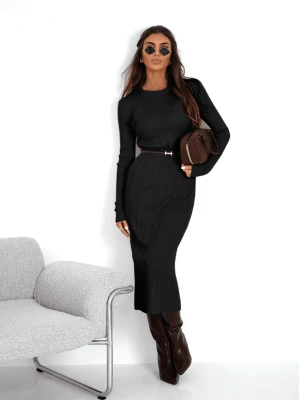 Stylowy komplet z midi spódnicą DATIVA - czarny  magmac 