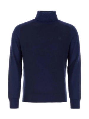 Stylowy Niebieski Sweter z Wełny Etro