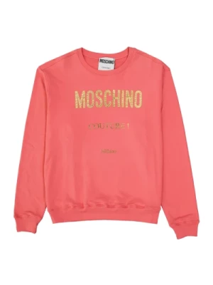 Stylowy Różowy Sweter z Logo dla Mężczyzn Moschino