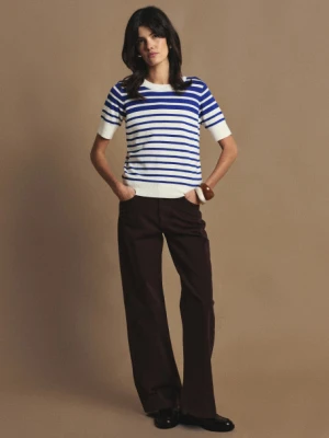 Stylowy sweter w niebiesko-białe paski Greenpoint