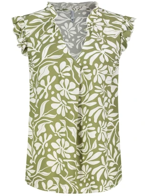 Sublevel Bluzka w kolorze zielono-białym rozmiar: L