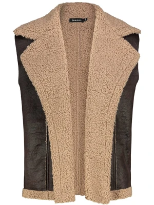 Sublevel Kamizelka w kolorze beżowo-brązowym ze skóry syntetycznej rozmiar: L/XL