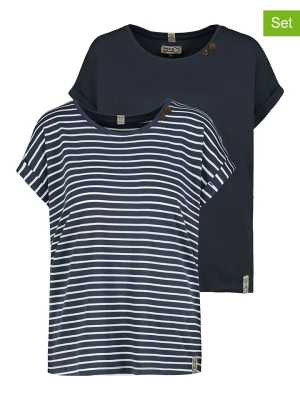 Sublevel Koszulki (2 szt.) w kolorze granatowo-białym rozmiar: XS
