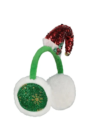 Sublevel Pluszowe nauszniki w kolorze biało-zielono-czerwonym rozmiar: onesize