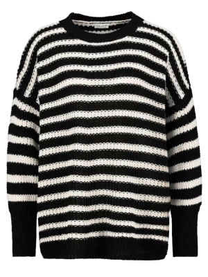 Sublevel Sweter w kolorze czarno-beżowym rozmiar: S/M