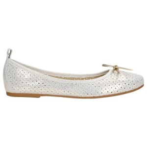 Złote ażurowe damskie baleriny 44028-58 Wojas