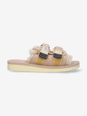 Suicoke klapki damskie kolor beżowy MOTO.M2AB.BEIGE-BEIGE