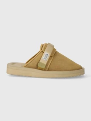 Suicoke klapki zamszowe kolor beżowy OG.072VS-beige