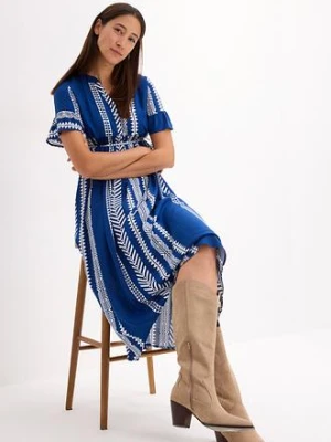 Sukienka 2w1 ciążowa i do karmienia z lejącej wiskozy bonprix