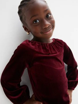 Sukienka aksamitna z falbanami bonprix