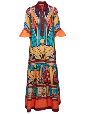 Sukienka Artemis Obfity Fason, Zwiewny , Wzór Philae La DoubleJ