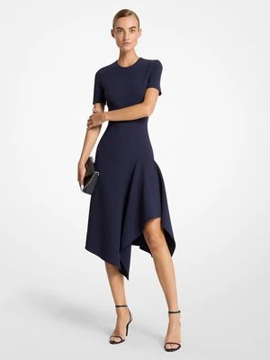 Sukienka Barathea z dwustronnej elastycznej wełny z zaokrąglonym dołem MICHAEL KORS COLLECTION