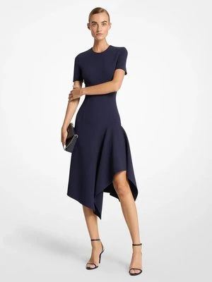 Sukienka Barathea z dwustronnej elastycznej wełny z zaokrąglonym dołem MICHAEL KORS COLLECTION