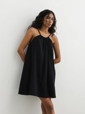 Sukienka BAWEŁNIANA w kolorze TOTALLY BLACK - GABBY-M/L Marsala