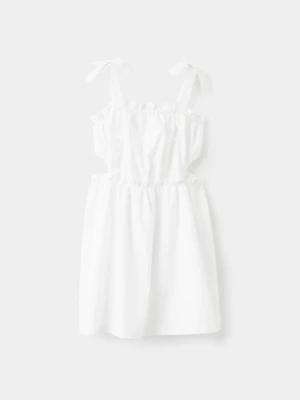 Sukienka baweÅ‚niana z wyciÄ™ciem biaÅ‚y - Dzieci - lata - MANGO KIDS