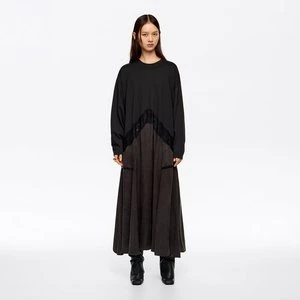 Sukienka bluza z dwóch materiałów koronki czarna efekt sprania BIMBA Y LOLA