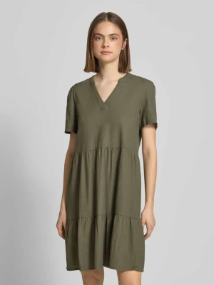 Sukienka casual w linii A z mieszanki wiskozy i lnu model 'TIRI-GOA' Only