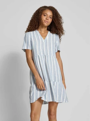 Sukienka casualowa o kroju comfort fit z mieszanki wiskozy i lnu model ‘TIRI-CARO’ Only