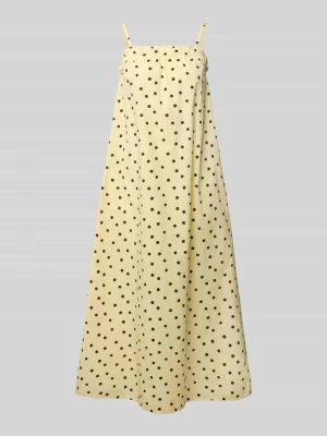 Sukienka casualowa o kroju loose fit z czystej bawełny model 'PARKER' Pieces Jasnożółty