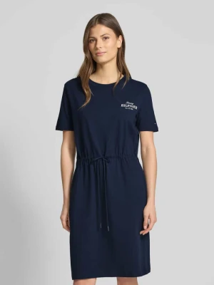 Sukienka casualowa o kroju oversized z czystej bawełny Tommy Hilfiger Granatowy
