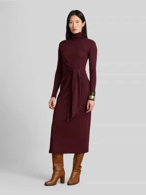 Sukienka casualowa o kroju regular fit z mieszanki bawełny i modalu Lauren Ralph Lauren Bordowy